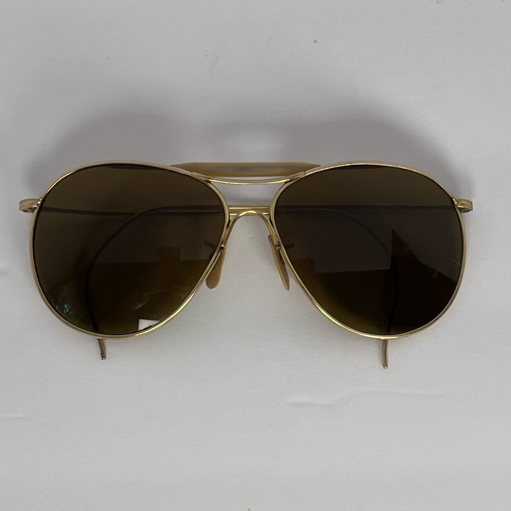 Vintage American Optical 12k gf Aviator Sunglasses with Brown Lenses 1940s WWII